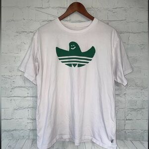 Adidas x Gonz Shmoo Mens XL Ghost Skateboarding White + Green Trefoil T-shirt